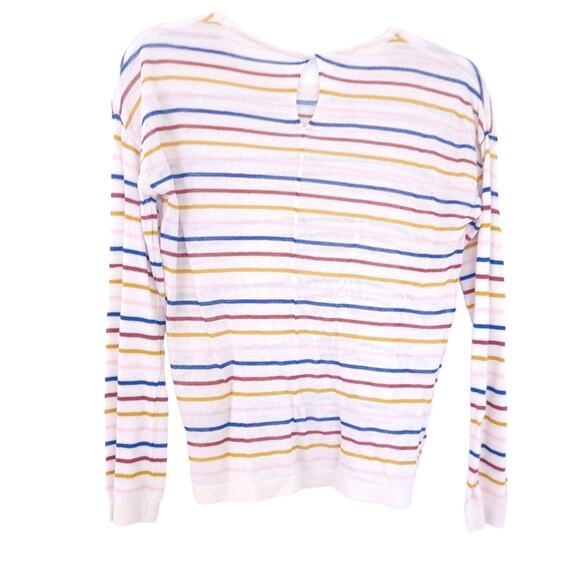 Kim's Threads Stripe Sweater Knit Medium Semisheet Cream Multicolor, Kidcore - Picture 2 of 3